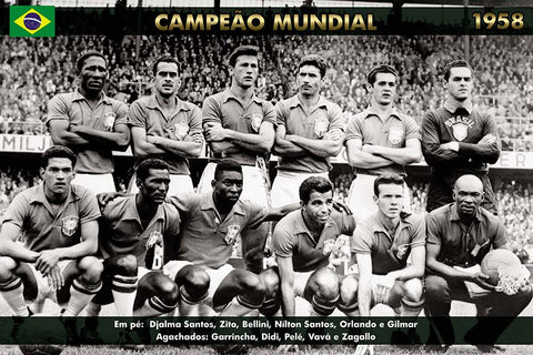 Poster Brasil - Copa de 1958 - Campeão Mundial - Futebol