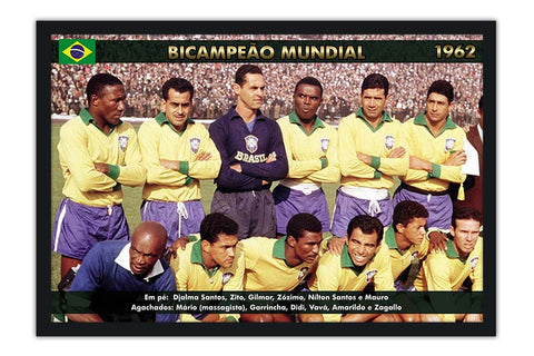 Poster Brasil - Copa de 1962 - Bicampeão Mundial - Futebol