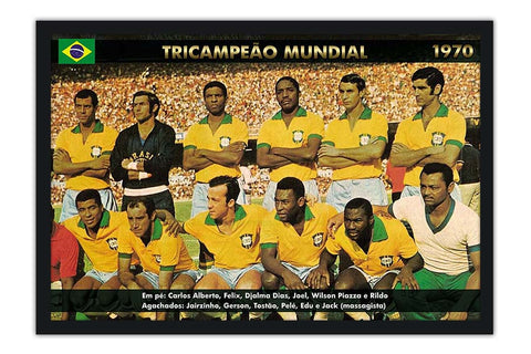 Poster Brasil - Copa de 1970 - Tricampeão Mundial - Futebol