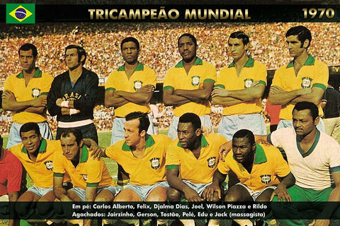 Poster Brasil - Copa de 1970 - Tricampeão Mundial - Futebol