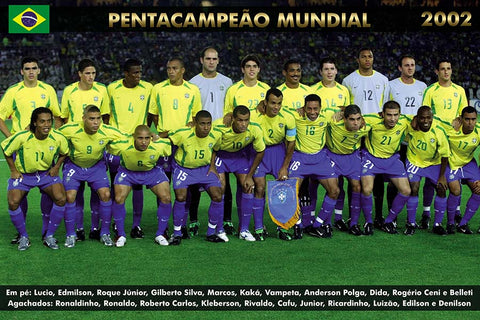 Poster Brasil - Copa de 2002 - Pentacampeão Mundial - Futebol