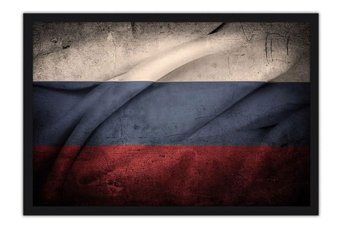 Poster Bandeira da Rússia Estilo Grunge