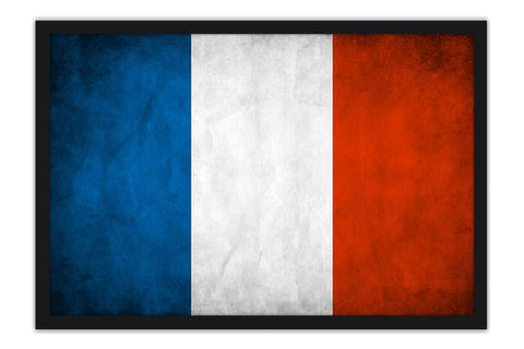 Poster Bandeira da França Estilo Grunge