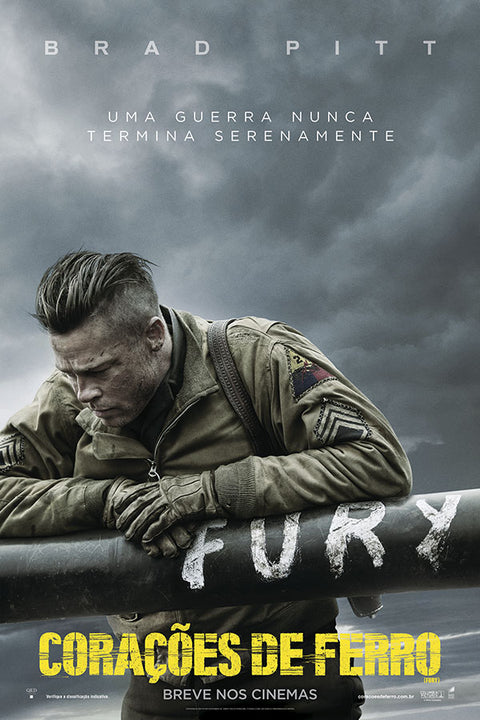 Poster Brad Pitt Fury Corações de Ferro - Filmes