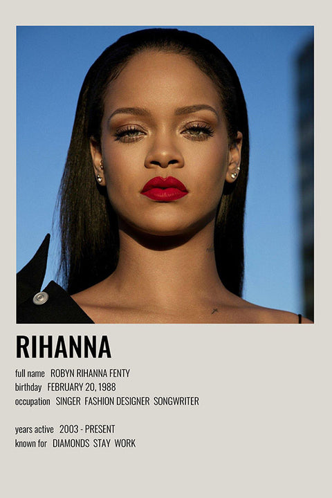 Poster Rihanna - Estilo Fotografia Vintage - Artistas Pop