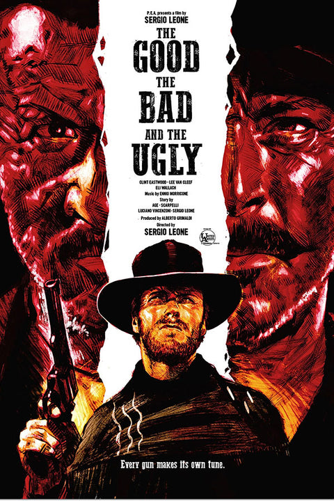 Poster The Good The Bad And The Ugly - Três Homens Em Conflito - Clint Eastwood - Western - Filmes