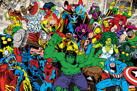 Poster Heróis Marvel - Comics - Quadrinhos - Hq