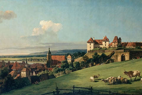 Poster Bellotto Bernardo - View Of Pirna From The Sonnenstein Castle - Obras de Arte