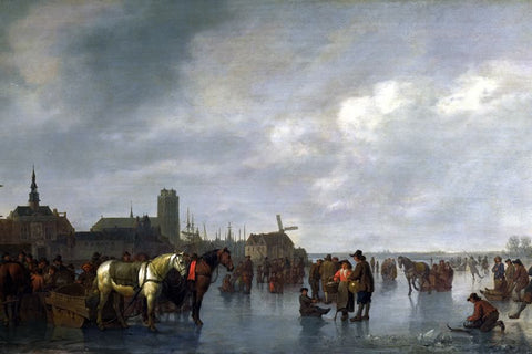 Poster Calraet Abraham Van - Scene On The Ice Outside dordrecht - Obras de Arte