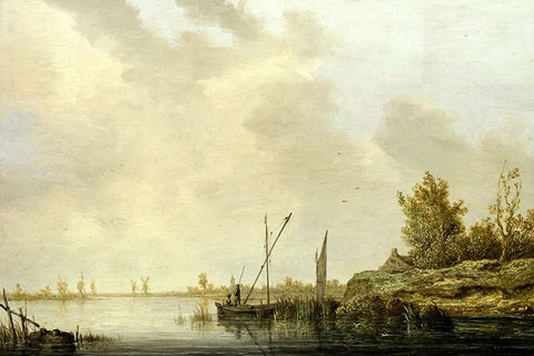 Poster Cuyp Aelbert - A River Scene With distant Windmills - Obras de Arte