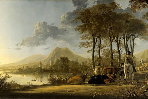 Poster Cuyp Aelbert - River Landscape - Obras de Arte