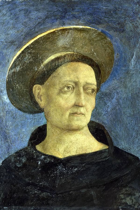 Poster domenico Veneziano - Head Of A Tonsured Beardless Saint - Obras de Arte