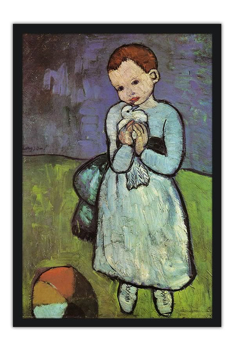 Poster Pablo Picasso - Child Holding A dove 1901 - Obras de Arte