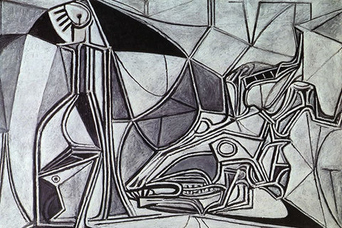 Poster Pablo Picasso - Goat's Skull Bottle And Candle 1952 - Obras de Arte