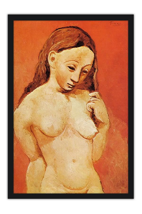 Poster Pablo Picasso - Nude Against A Red Background 1906 - Obras de Arte