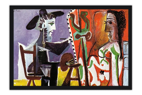 Poster Pablo Picasso - The Artist And His Model 1963 - Obras de Arte