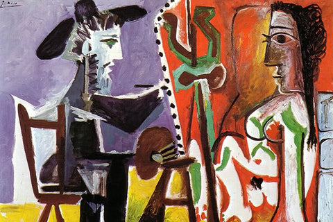 Poster Pablo Picasso - The Artist And His Model 1963 - Obras de Arte
