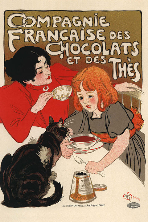 Poster Compagnie Francaise des Chocolats Et Des Thes - La Belle Époque - Vintage