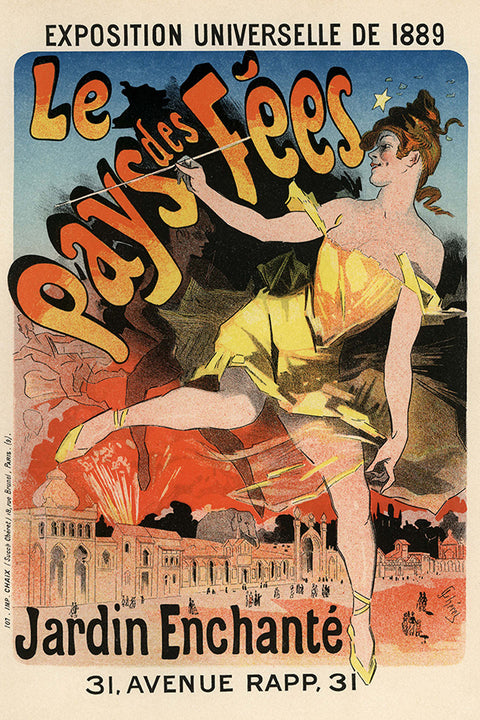 Poster Le Pays des Fees Jardin Enchanté - La Belle Époque - Vintage