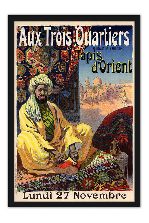 Poster Aux Trois Quartiers Tapis D'Orient - La Belle Époque - Vintage