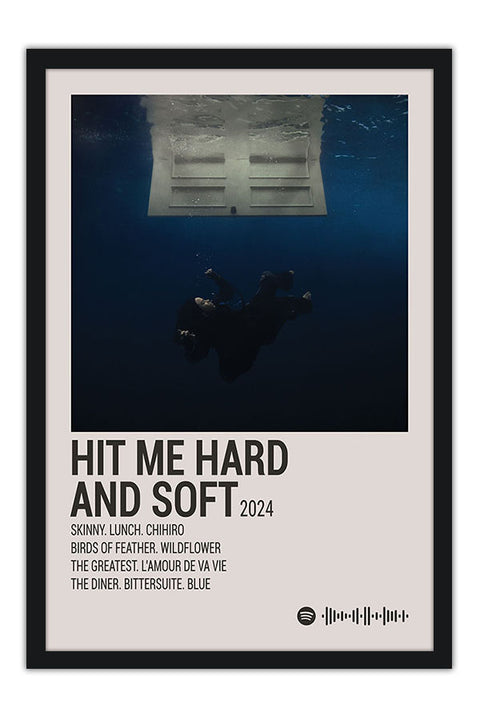 Poster Billie Eilish - Estilo Fotografia Vintage - Hit Me Hard And Soft - Artistas Pop