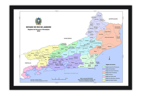 Poster Mapa Estado Do Rio De Janeiro - Mapas - Geografia - Educativo