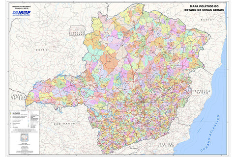 Poster Mapa Político Minas Gerais - Mapas - Geografia - Educativo