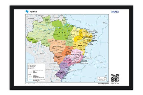 Poster Mapa Político Brasil - Mapas - Geografia - Educativo