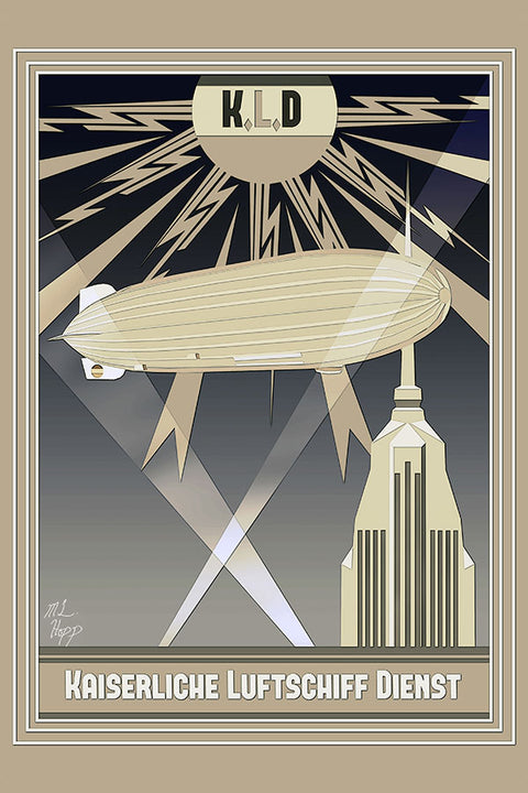 Poster Coleção - Kaiserliche Luftschiff Dienst - Art Deco