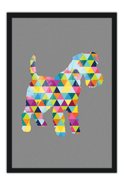 Poster Cachorro - Animais - Geométrico - Abstrato - - Arte Decorativa