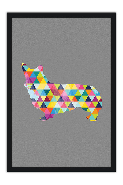 Poster Cachorro - Animais - Geométrico - Abstrato - Arte Decorativa