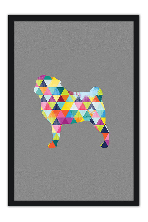 Poster Cachorro - Animais - Geométrico - Arte Decorativa