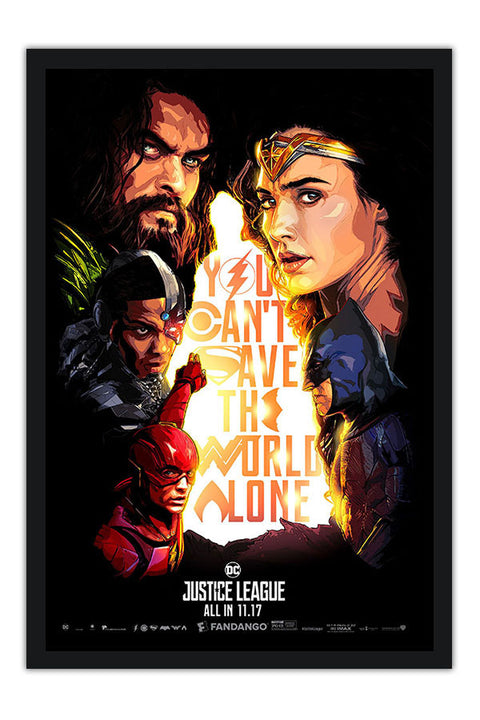 Poster You Cant Save The World Alone - Justice League - Liga Da Justiça