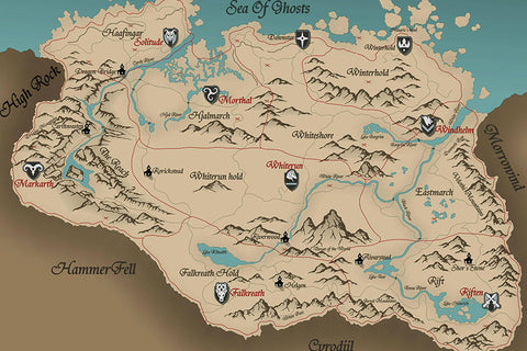 Poster Skyrim - Mapa - Games
