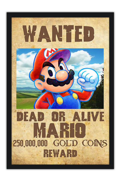 Poster Mario Bros Wanted Dead or Alive - Games