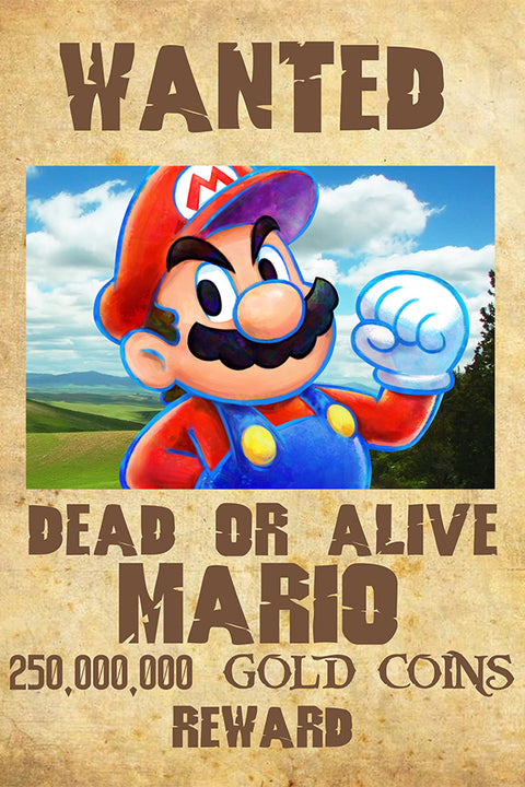 Poster Mario Bros Wanted Dead or Alive - Games