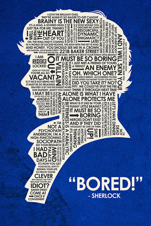 Poster "Bored" Sherlock Holmes - Alternativo - Séries