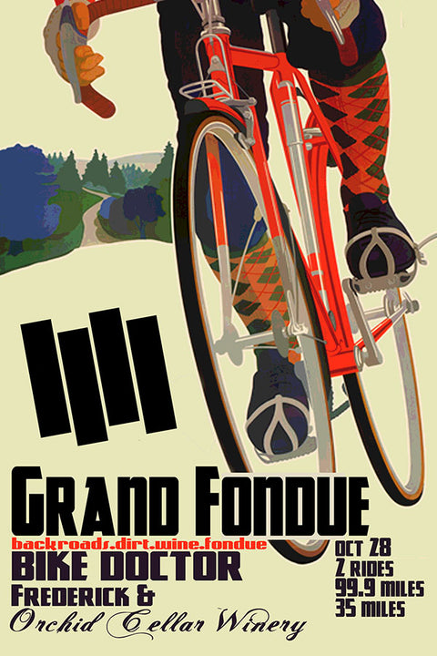 Poster Grand Fondue Bike Doctor - Coleção - Retrô - Vintage