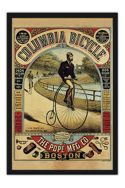 Poster Columbia Bycicle -Coleção - Retrô - Vintage