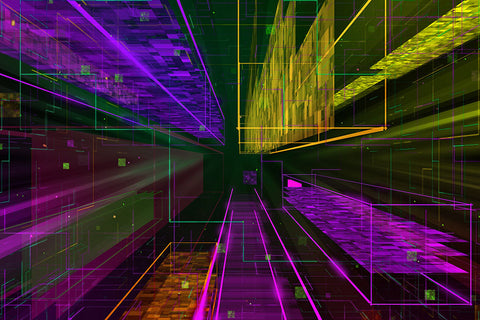 Poster Abstrato - Colorido - Linhas de Perspectiva - Colors - Decoração