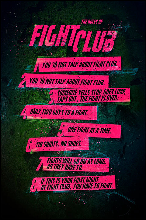 Poster Regras Do Clube Da Luta - Fight Club Rules - Filmes