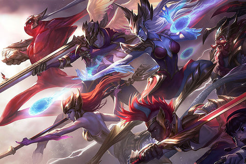 Poster League Of Legends - LOL - Ekko Syndra Nami Olaf Jhin Zac - Games