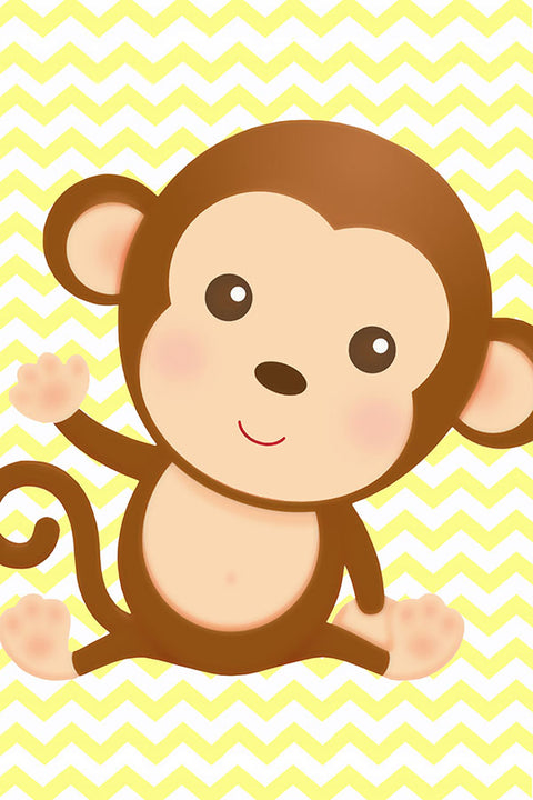 Poster Macaco - Quarto De Bebê - Baby Room - Infantil