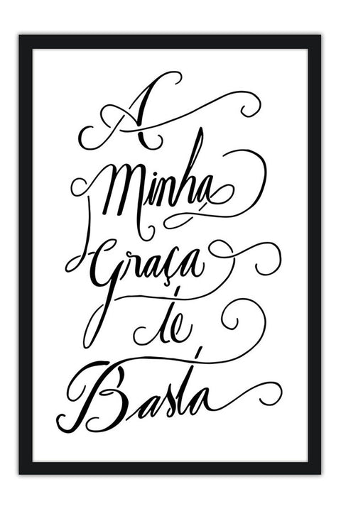 Poster A Minha Graça Te Basta - Religião - Versículos - Frases