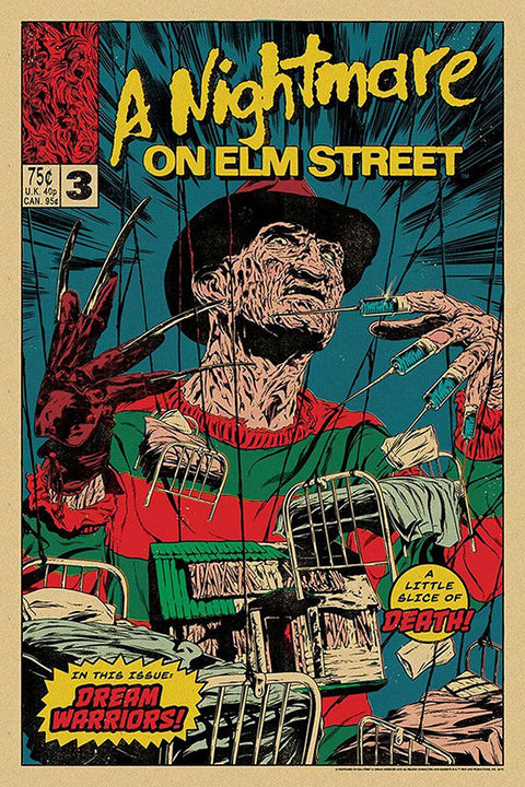 Poster A Nightmare On Elm Street - Hora do Pesadelo - Freddy Krueger - Comics