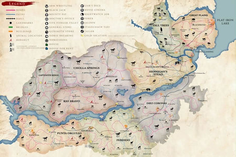 Poster Red Dead Redemption - Mapa - Games