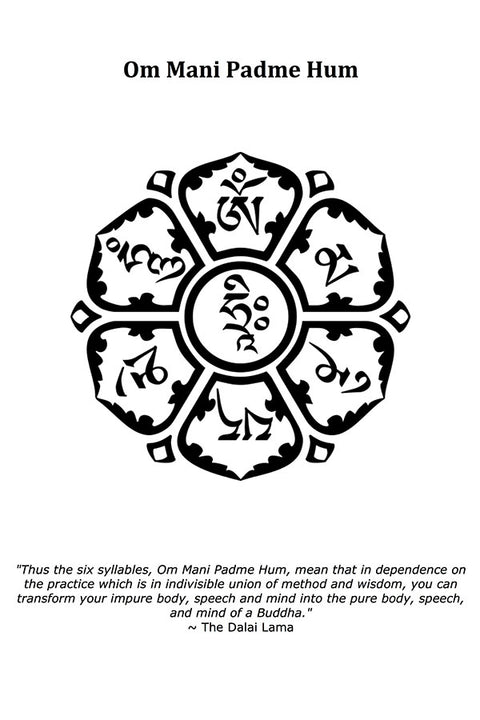 Poster Mantra Om Mani Padme Hum - Budismo - Religiosos