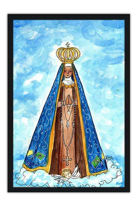 Poster Nossa Senhora Aparecida - Santa Padroeira do Brasil - Católicos - Religiosos