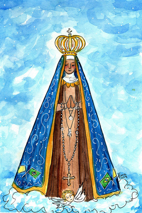 Poster Nossa Senhora Aparecida - Santa Padroeira do Brasil - Católicos - Religiosos