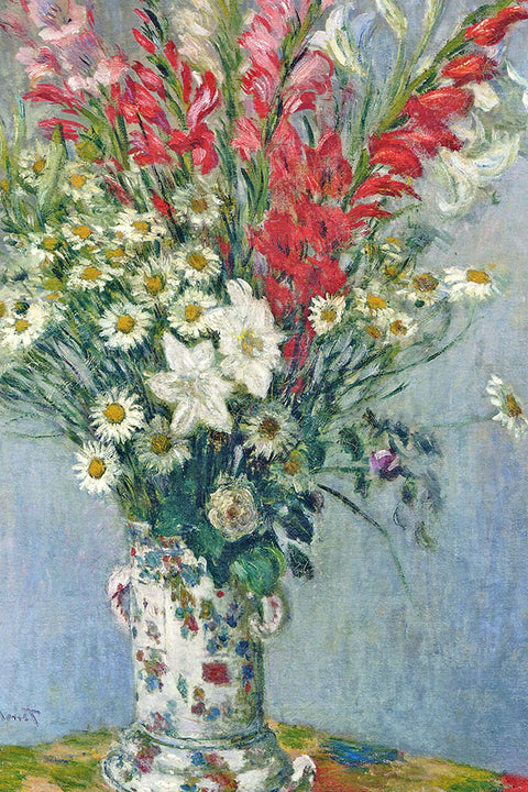 Poster Buquê de Gladiolos, Lírios e Margaridas - Claude Monet - Obras de Arte